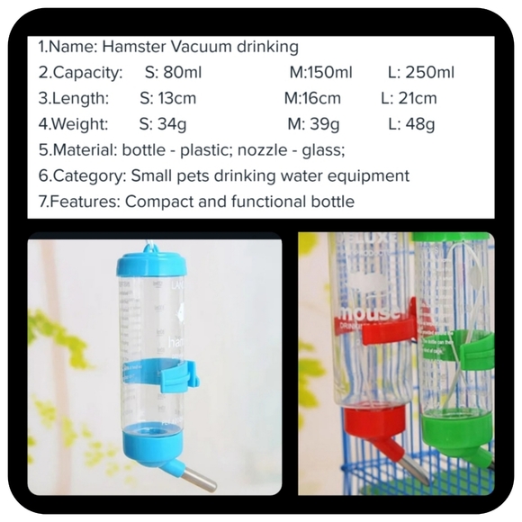 Small pet, hamster, mouse bundle hamster carrier, bed, water bottle & grabber - Picture 12 of 12